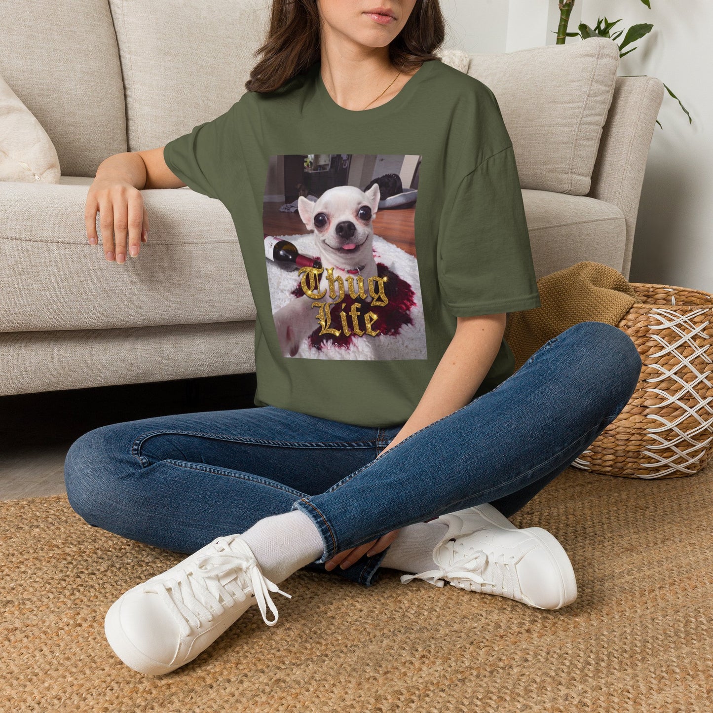 Jeffy’s Wine Spill T-Shirt – Funny Chihuahua 'Thug' Tee