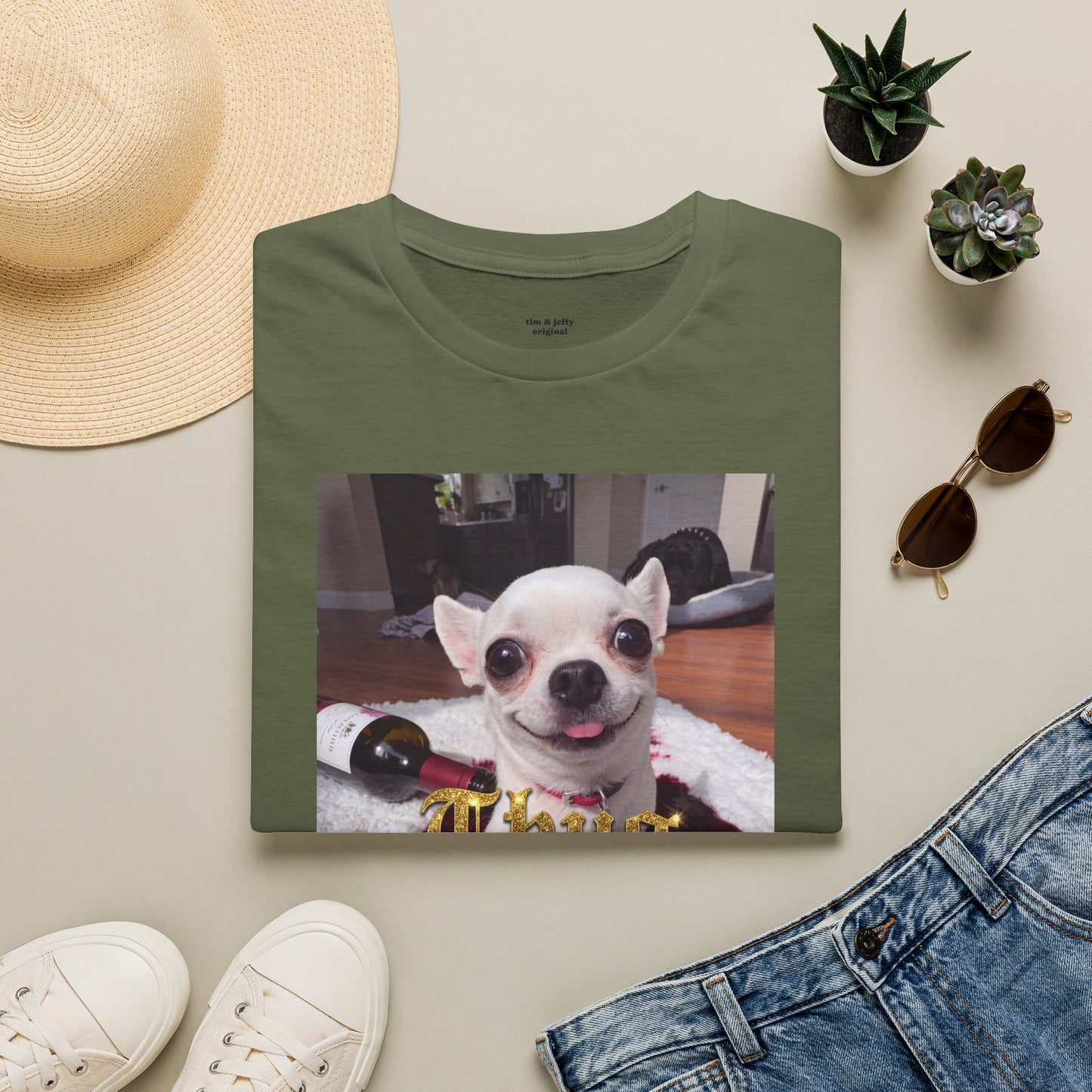 Jeffy’s Wine Spill T-Shirt – Funny Chihuahua 'Thug' Tee