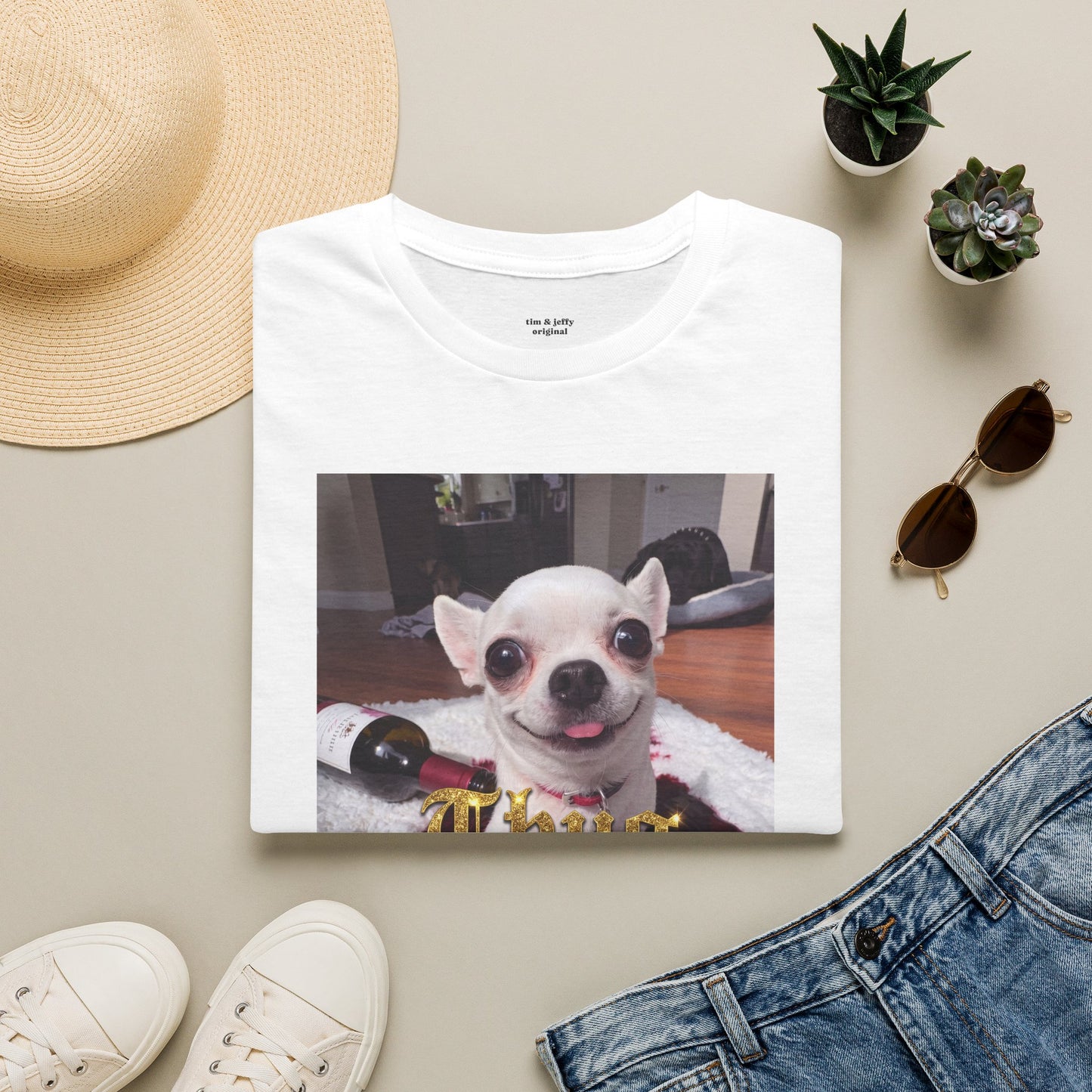 Jeffy’s Wine Spill T-Shirt – Funny Chihuahua 'Thug' Tee
