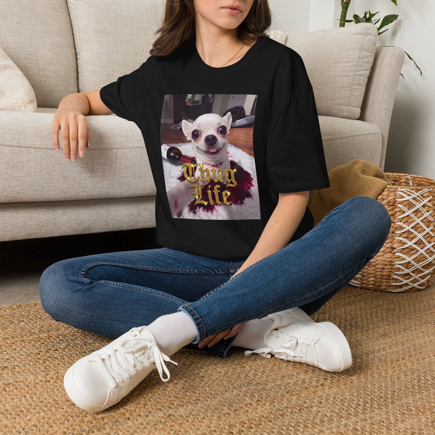 Jeffy’s Wine Spill T-Shirt – Funny Chihuahua 'Thug' Tee